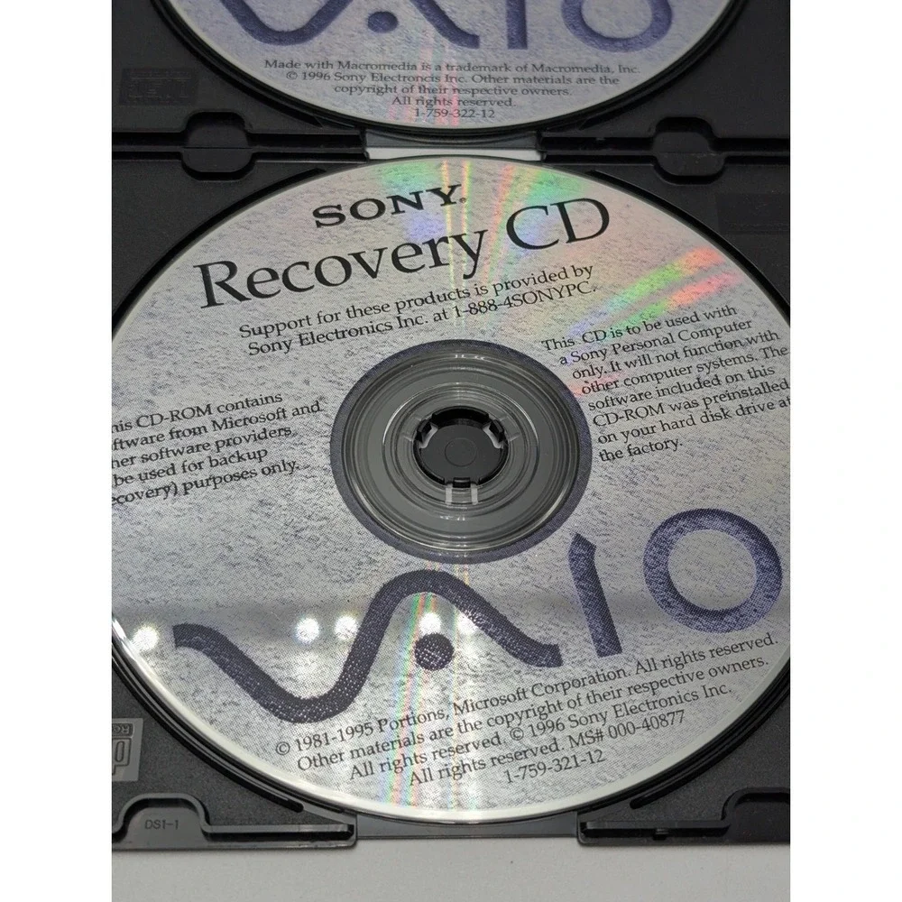 Sony Vaio Recovery & Welcome CD Vintagr Software PC CD ROM‎